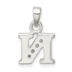 Sophia Jewelers Sterling Silver 925 CZ N Pendant with Anti-Tarnish Finish