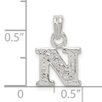 Sophia Jewelers Sterling Silver 925 CZ N Pendant with Anti-Tarnish Finish