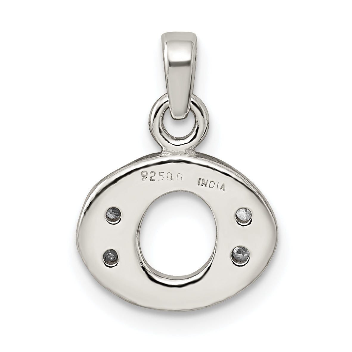 Sophia Jewelers Sterling Silver CZ Initial O Pendant Anti-Tarnish Charm