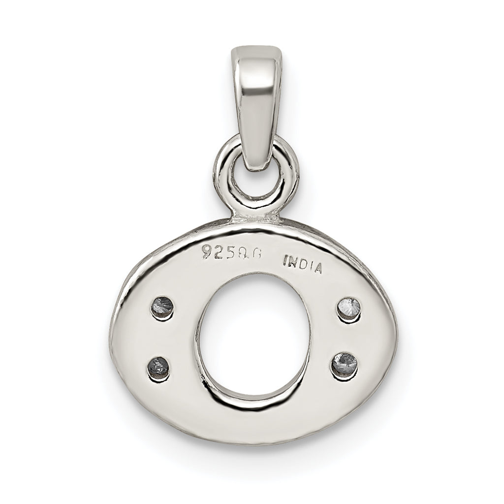 Sophia Jewelers Sterling Silver CZ Initial O Pendant Anti-Tarnish Charm