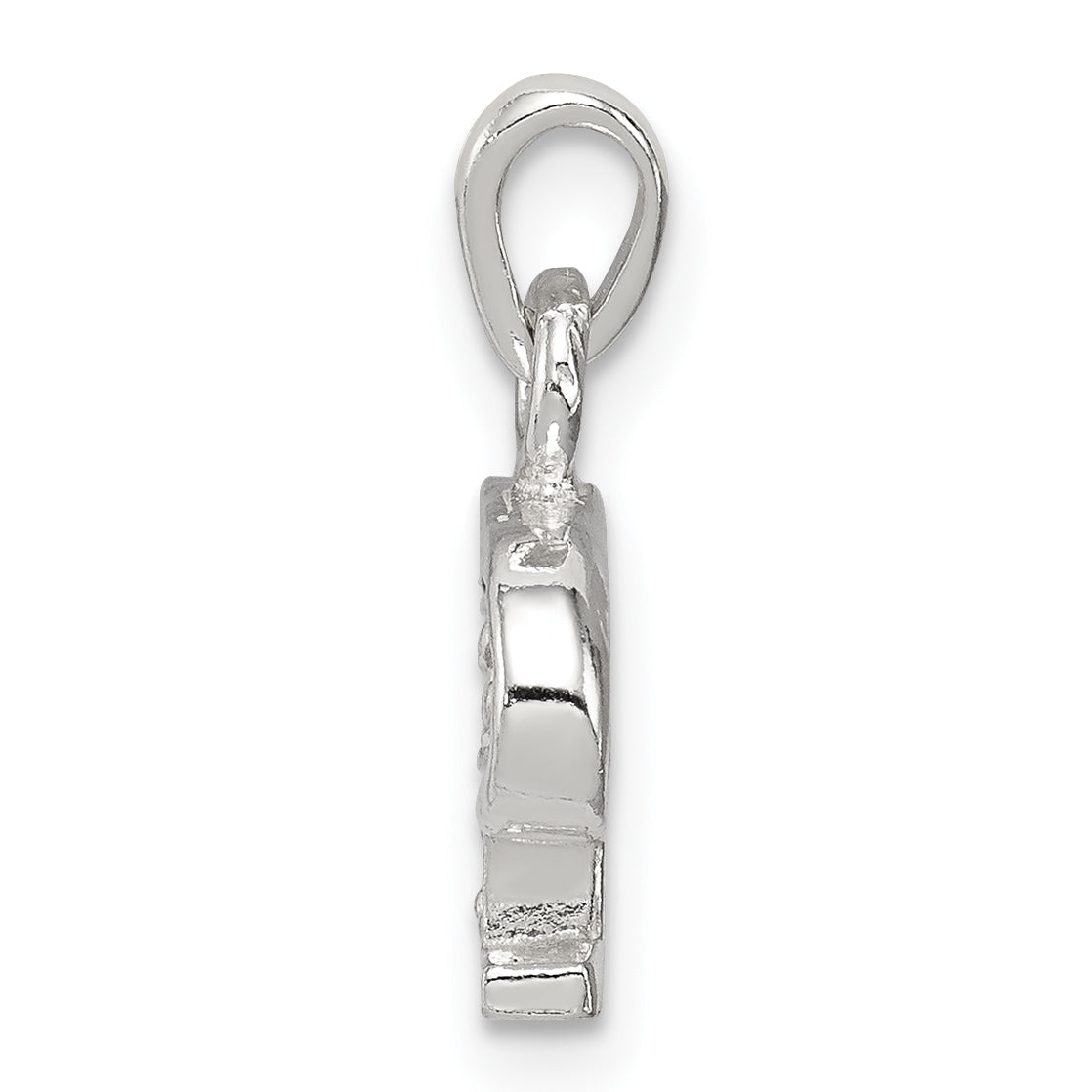 Sterling Silver 925 'P' Pendant with Clear CZ Anti-Tarnish Finish