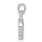 Sterling Silver 925 'P' Pendant with Clear CZ Anti-Tarnish Finish
