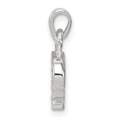 Sterling Silver 925 'P' Pendant with Clear CZ Anti-Tarnish Finish