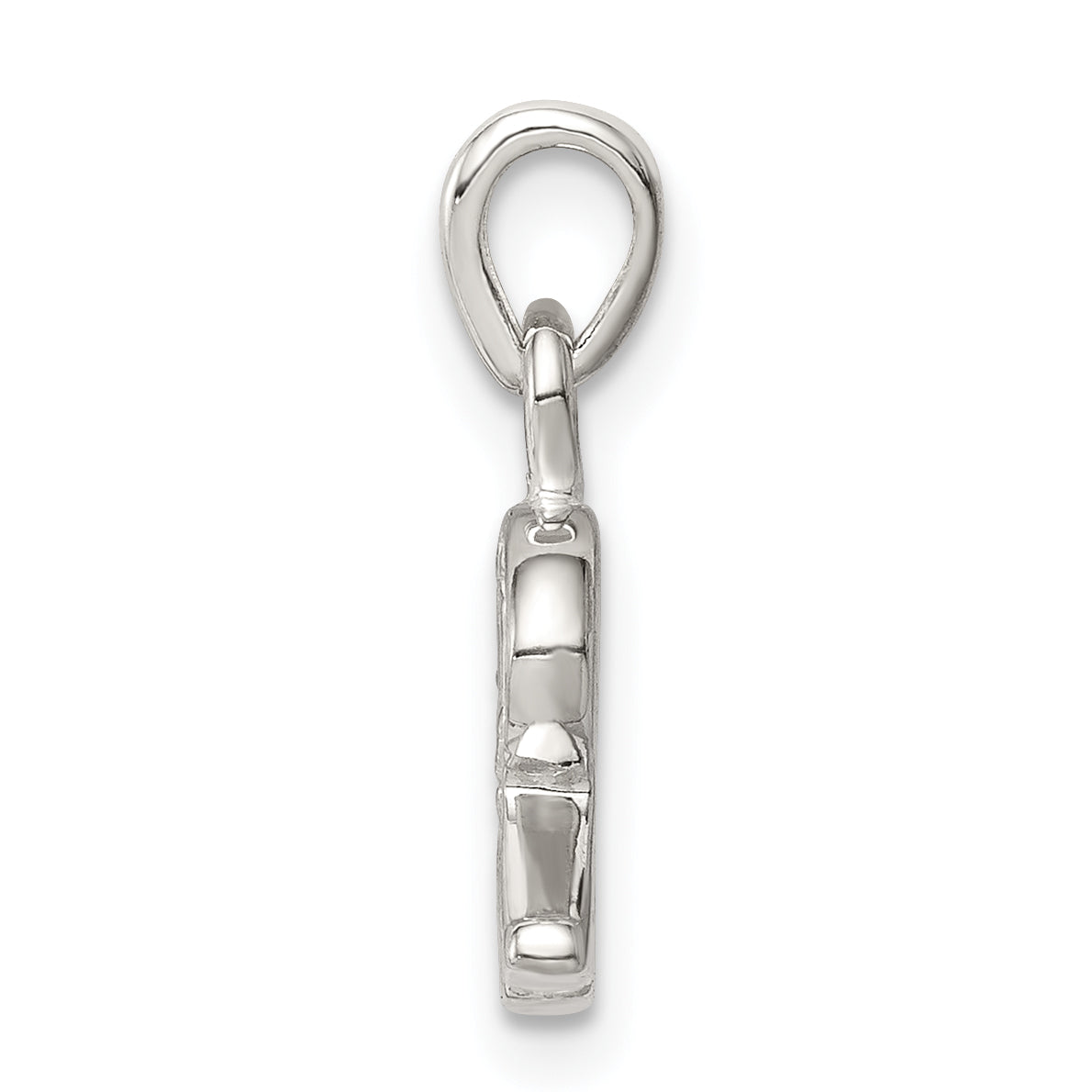 Sterling Silver 925 Initial R Pendant with Clear CZ & Anti-Tarnish Coating