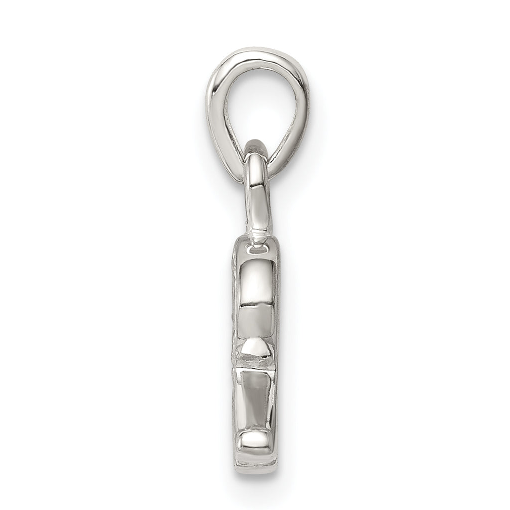 Sterling Silver 925 Initial R Pendant with Clear CZ & Anti-Tarnish Coating