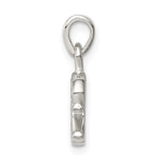 Sterling Silver 925 Initial R Pendant with Clear CZ & Anti-Tarnish Coating