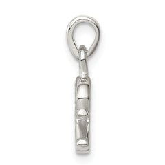 Sterling Silver 925 Initial R Pendant with Clear CZ & Anti-Tarnish Coating