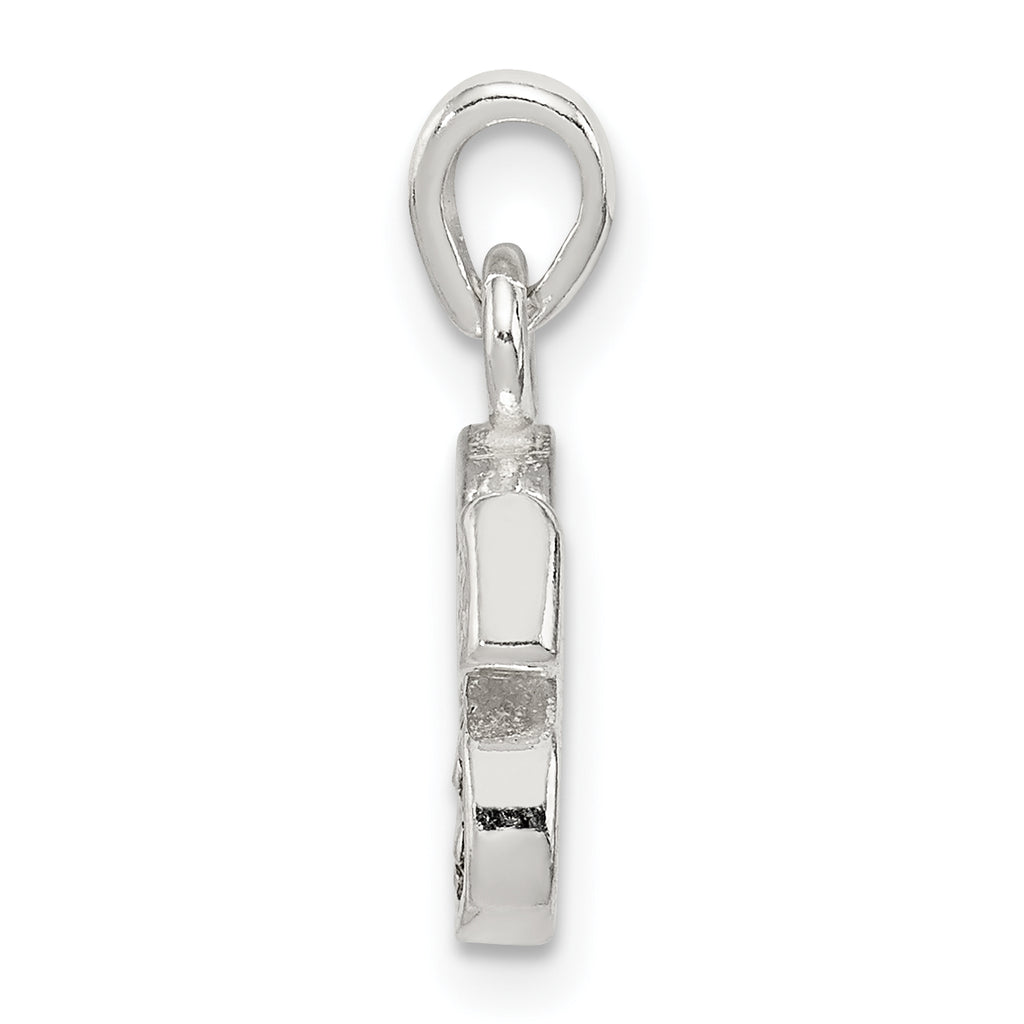 Sterling Silver 925 Initial S Pendant with Clear CZ Stones