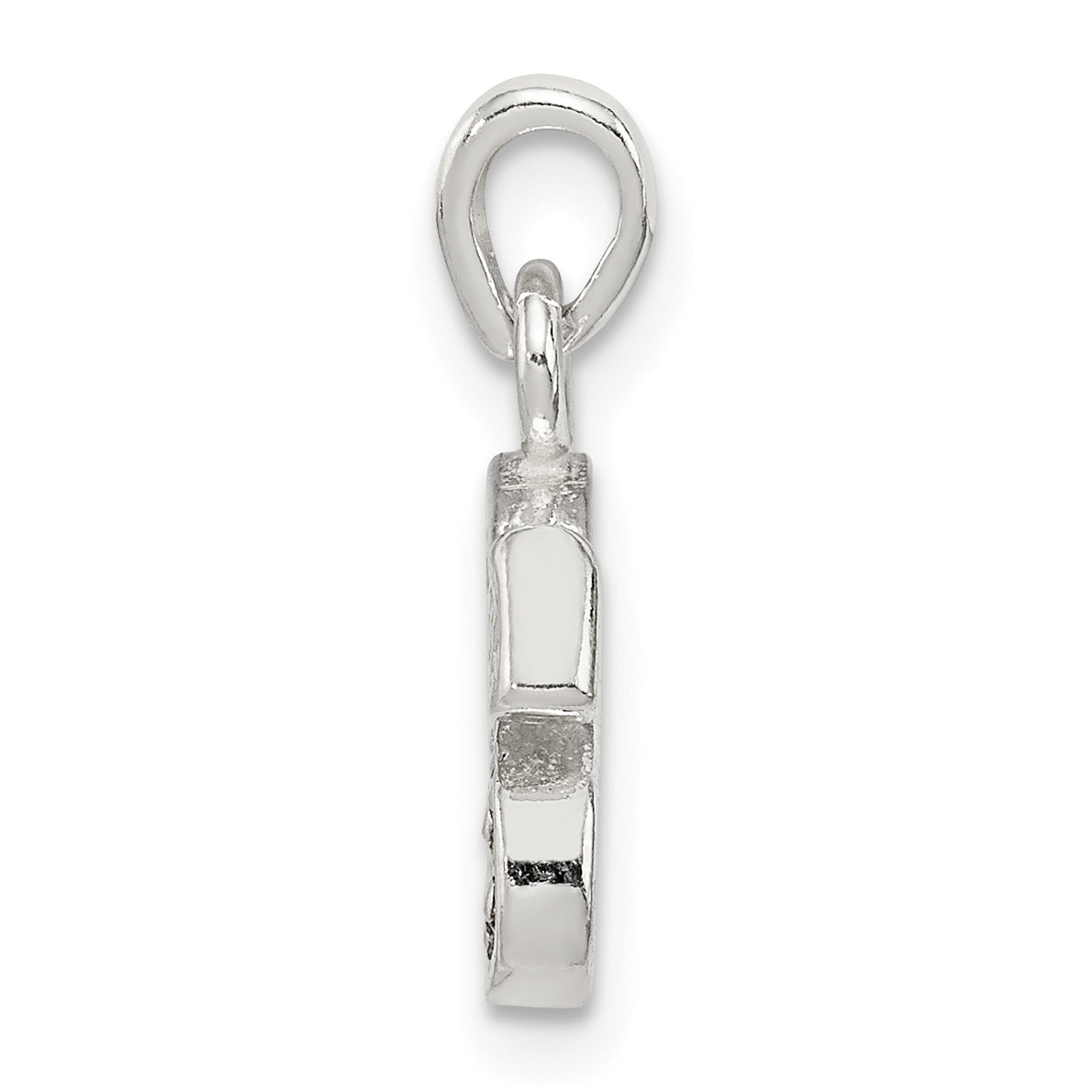 Sterling Silver 925 Initial S Pendant with Clear CZ Stones