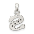 Sterling Silver 925 Initial S Pendant with Clear CZ Stones