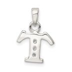 Sophia Jewelers Sterling Silver CZ Initial T Pendant with Anti-Tarnish Finish