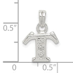 Sophia Jewelers Sterling Silver CZ Initial T Pendant with Anti-Tarnish Finish