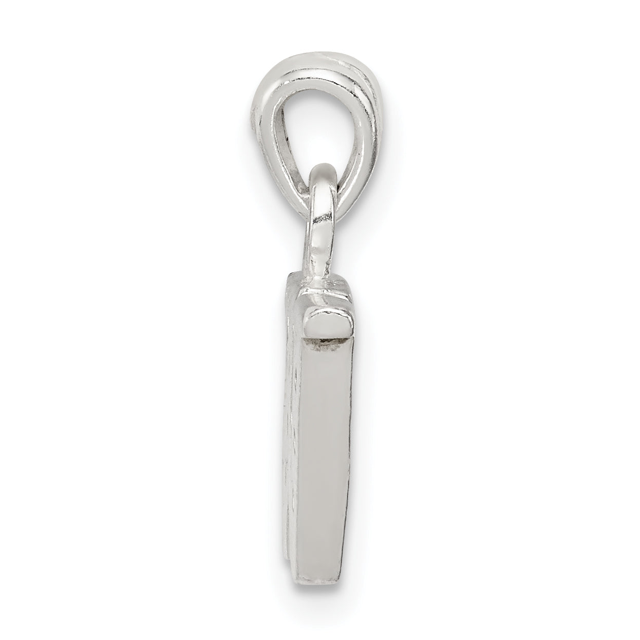 Sterling Silver 925 W Initial Pendant with Clear CZ Stone