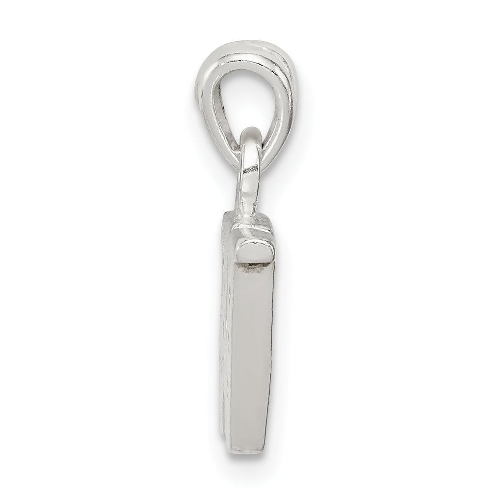 Sterling Silver 925 W Initial Pendant with Clear CZ Stone