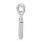 Sterling Silver 925 W Initial Pendant with Clear CZ Stone