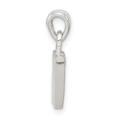 Sterling Silver 925 W Initial Pendant with Clear CZ Stone