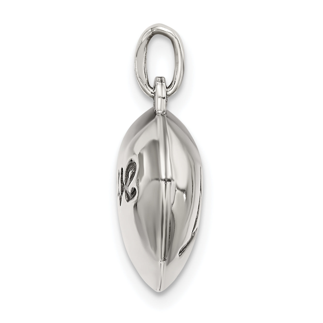 Sterling Silver 925 Heart Charm with Polished Anti-Tarnish Finish