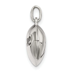 Sterling Silver 925 Heart Charm with Polished Anti-Tarnish Finish