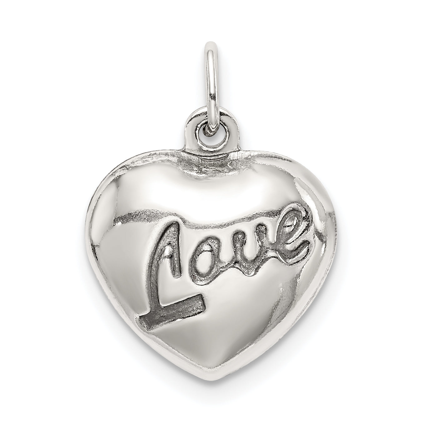 Sterling Silver Love Puffed Heart Charm Main image