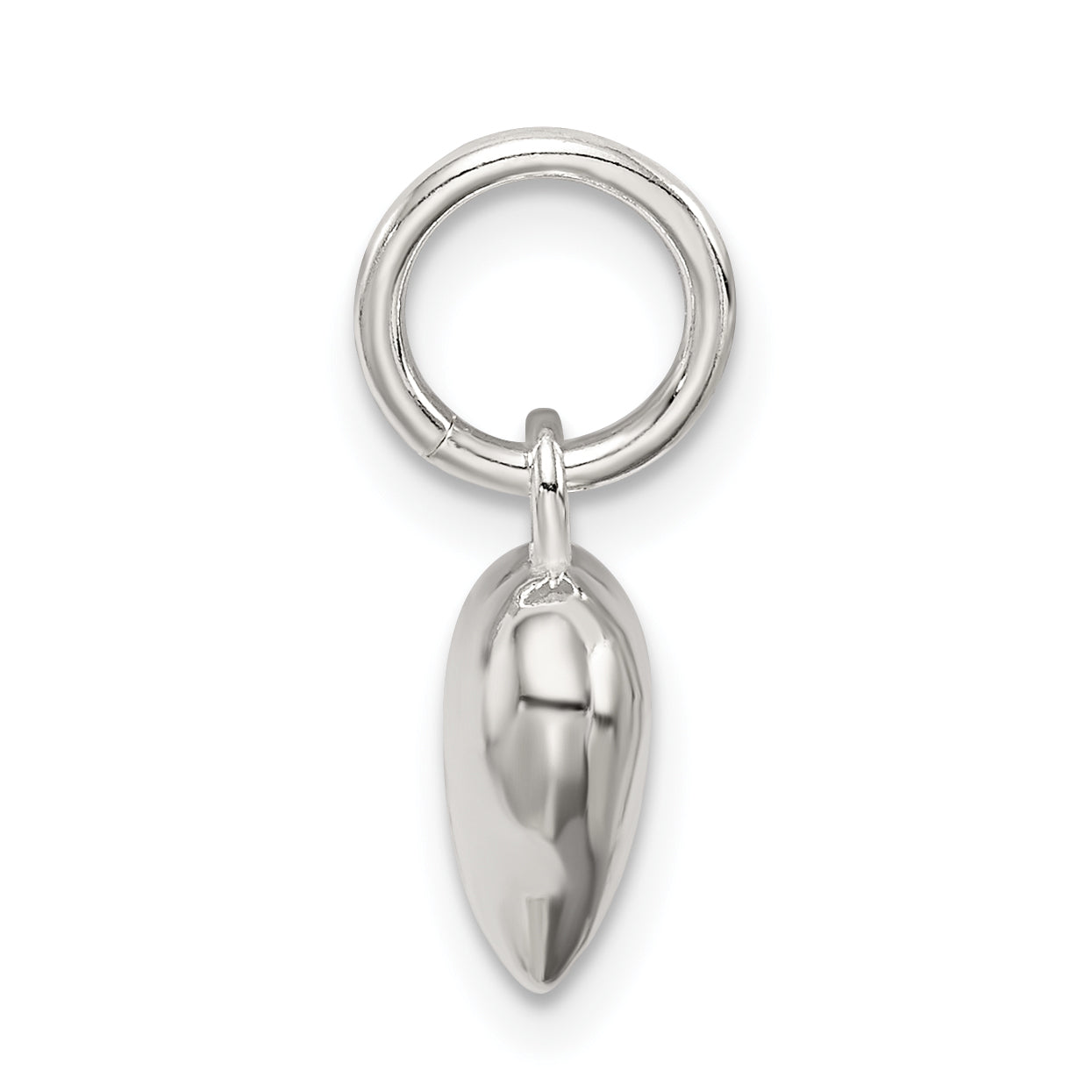 Sterling Silver 925 Polished Heart Charm with Anti-Tarnish Finish Secondary image