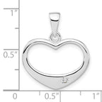 Sophia Jewelers Sterling Silver Heart Pendant with White CZ Elegance