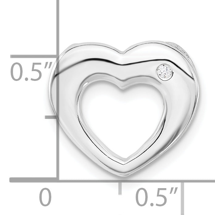 Sophia Jewelers 925 Sterling Silver Heart Pendant with Polished CZ Elegance