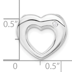 Sophia Jewelers 925 Sterling Silver Heart Pendant with Polished CZ Elegance