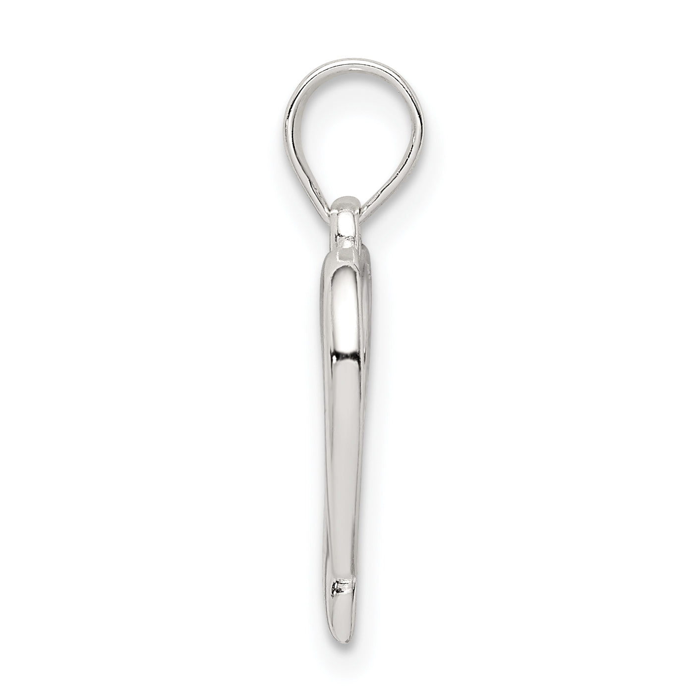 Sterling Silver 925 Open Heart Pendant with Polished Anti-Tarnish Finish