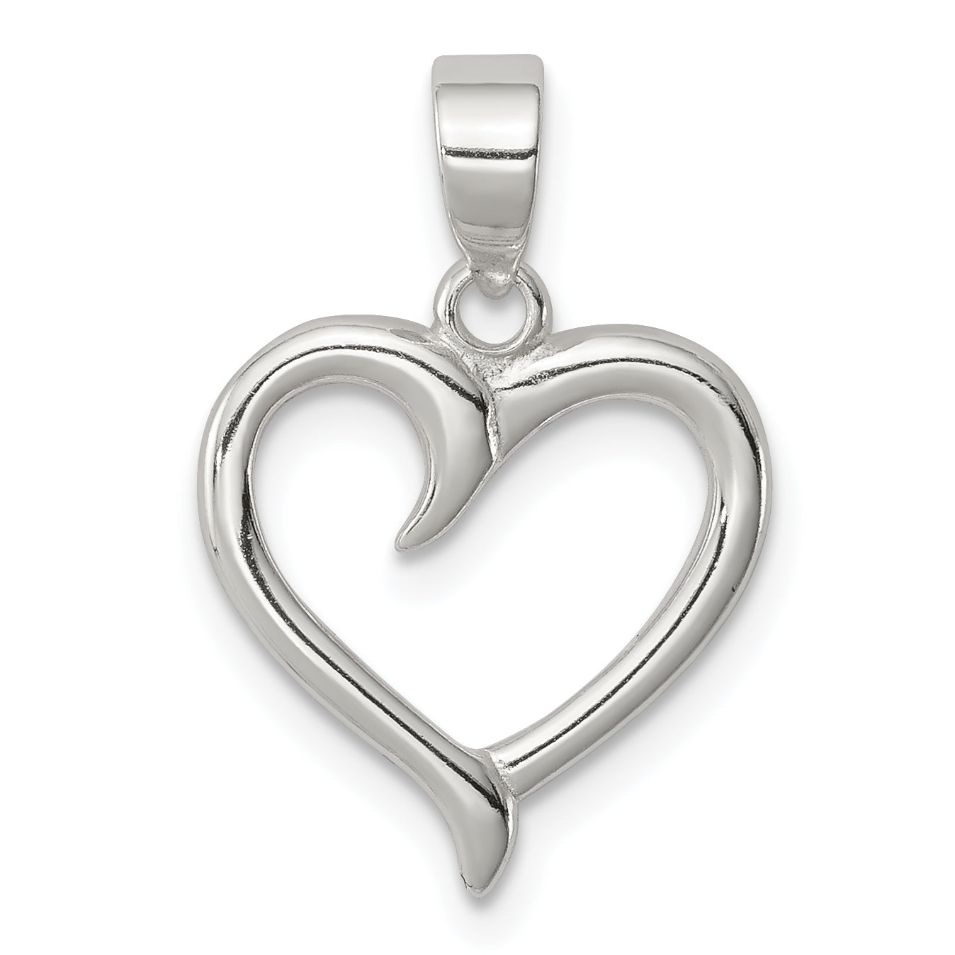 Sterling Silver Polished Fancy Open Heart Pendant Main image