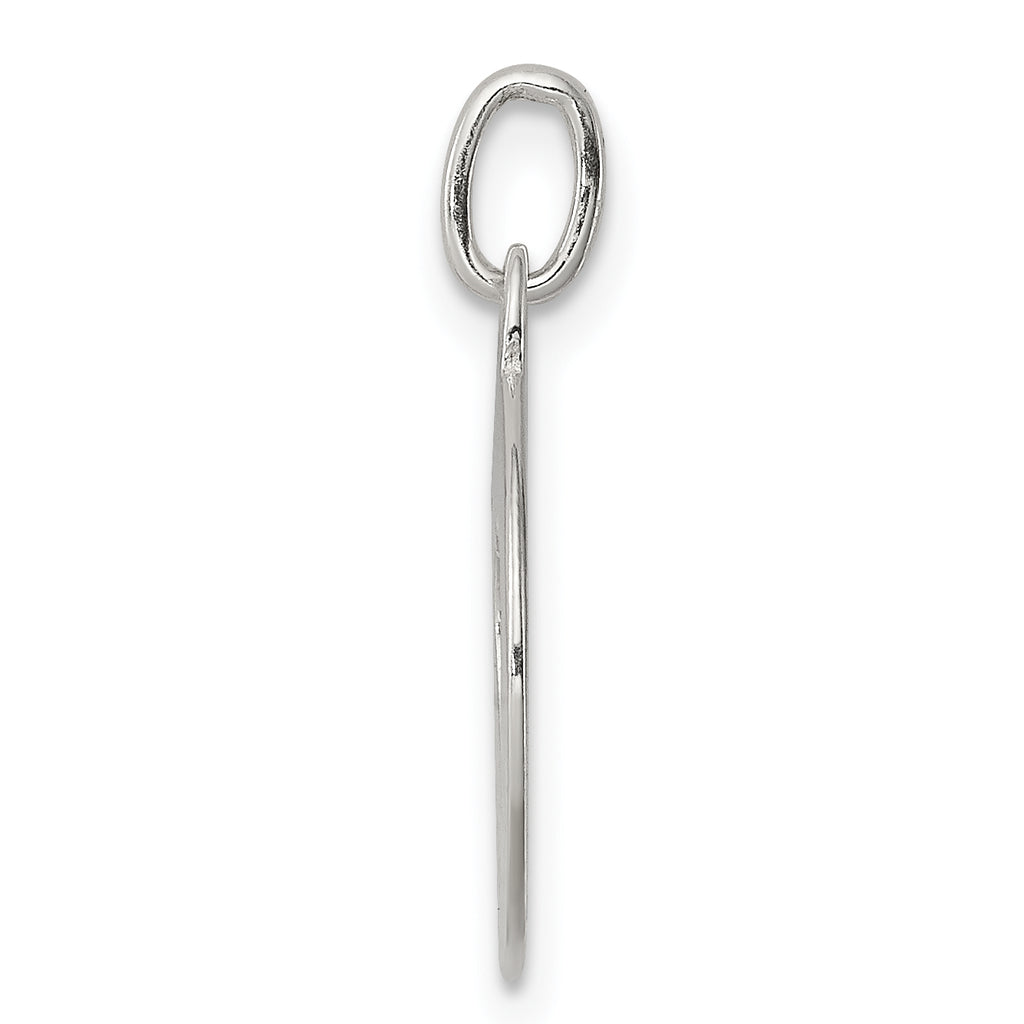 Circle with Cut-Out Heart Charm in Sterling Silver