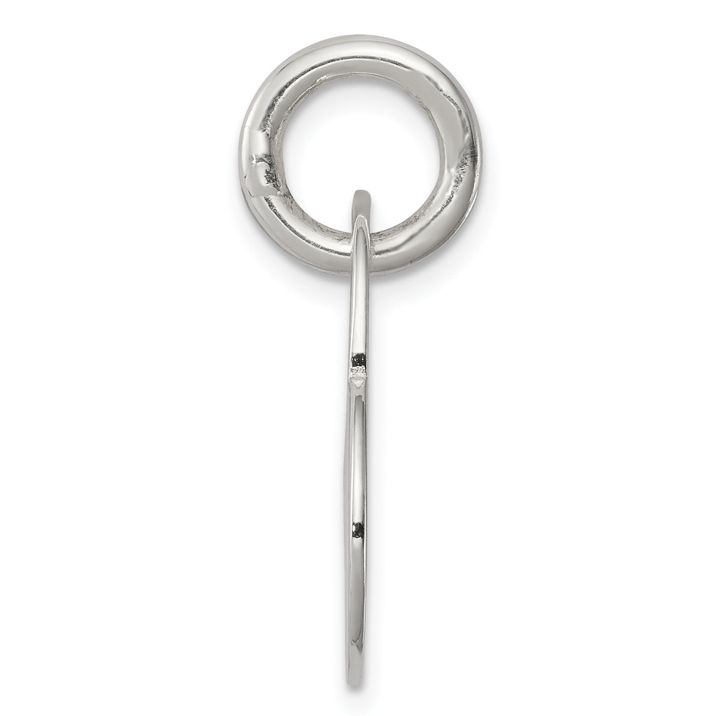 Sterling Silver 925 Polished Heart Charm with Cut-Out Design