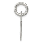 Sterling Silver 925 Polished Heart Charm with Cut-Out Design