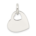 Sterling Silver 925 Polished Heart Charm with Cut-Out Design