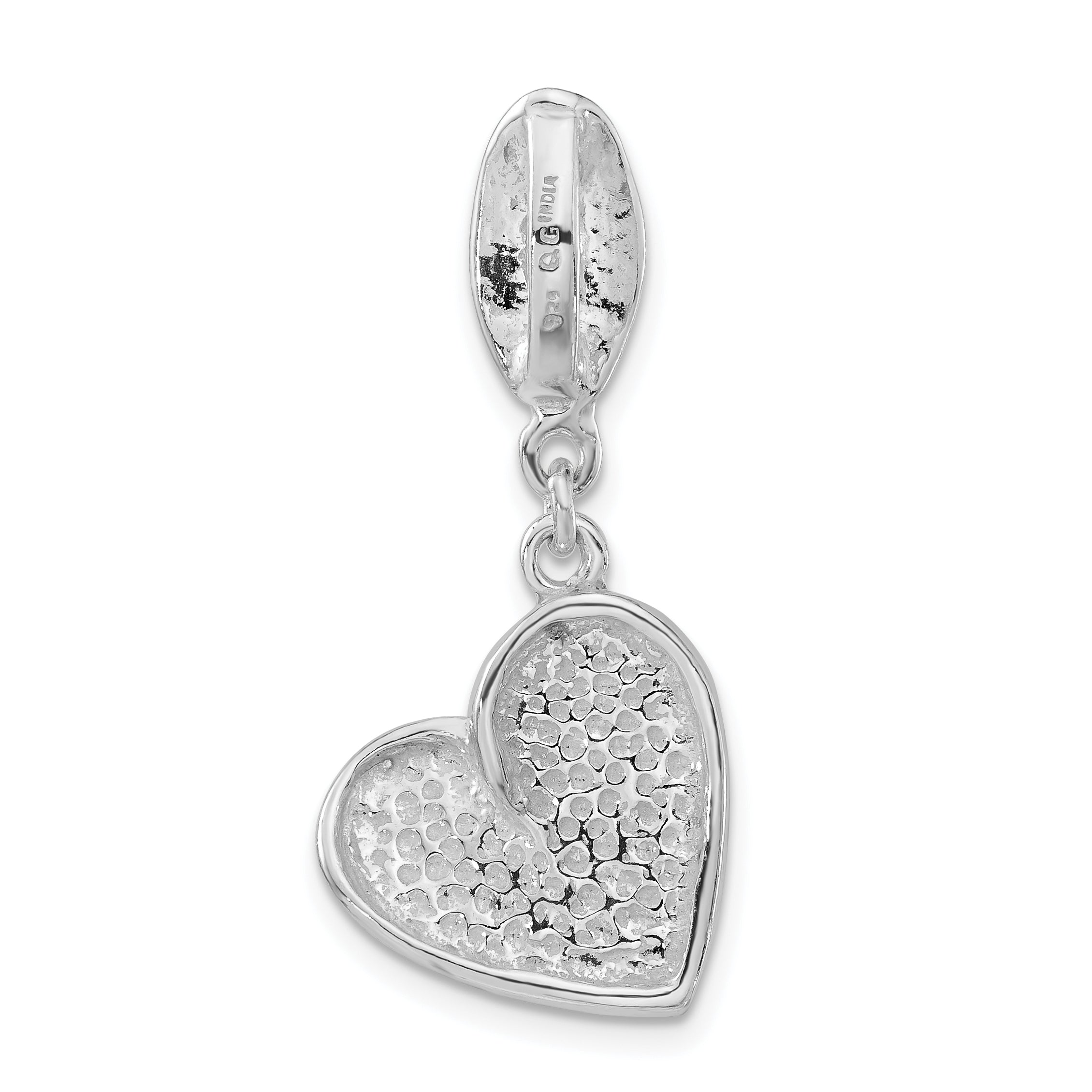 Sophia Jewelers Sterling Silver 925 Heart Pendant with Diamond-Cut Polished Finish
