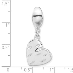 Sophia Jewelers Sterling Silver 925 Heart Pendant with Diamond-Cut Polished Finish