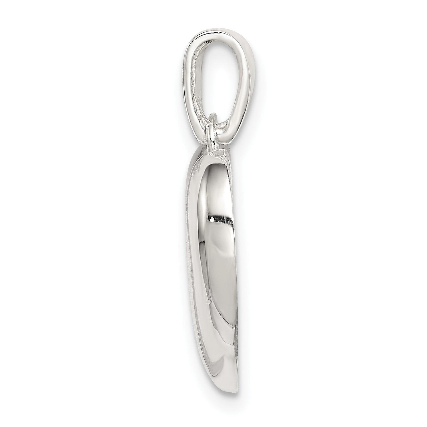 Sterling Silver 925 Heart Pendant with Polished Solid Design Secondary image