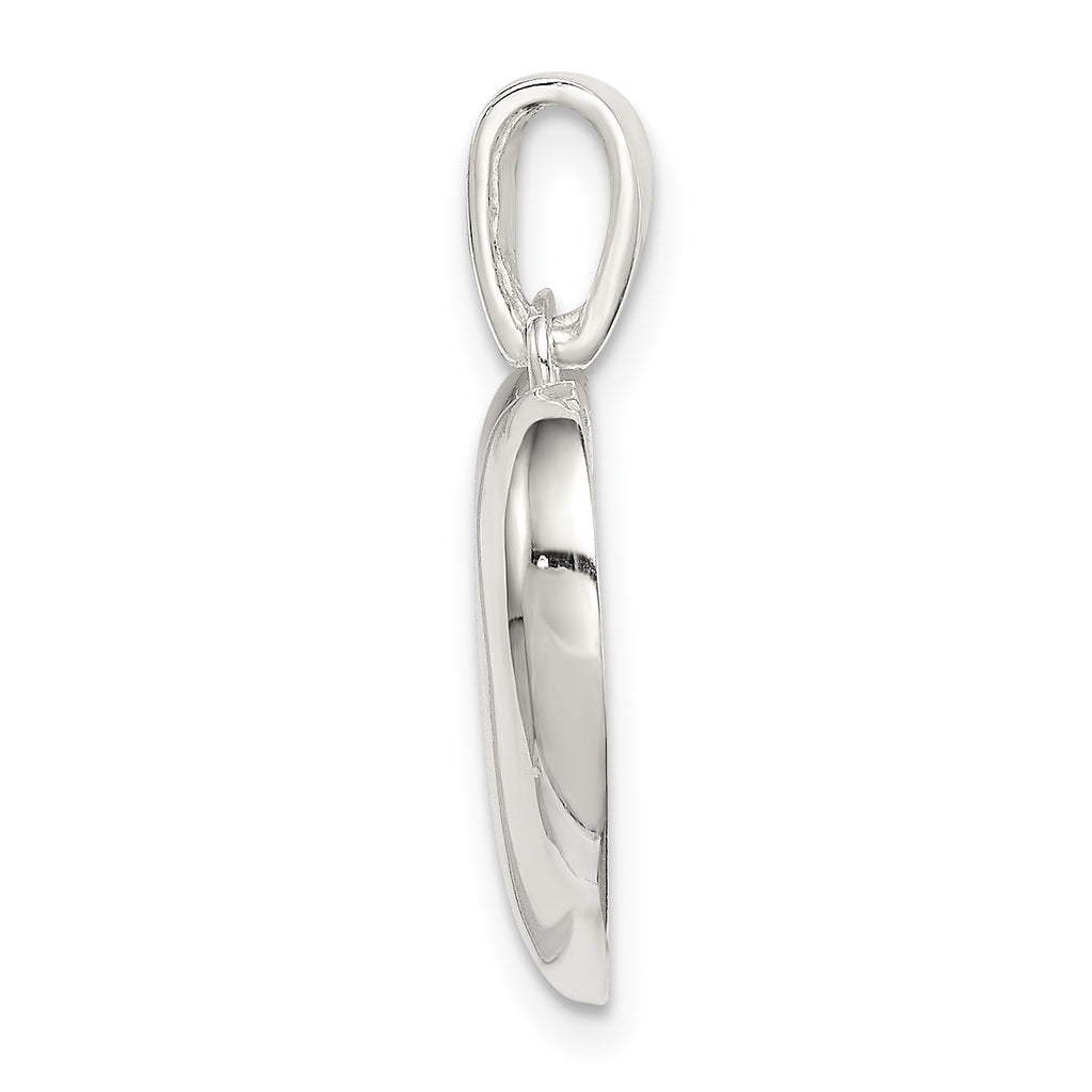 Sterling Silver 925 Heart Pendant with Polished Solid Design