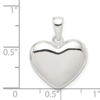 Sterling Silver 925 Heart Pendant with Polished Solid Design