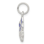 Mom Butterfly Enameled Charm in Sterling Silver