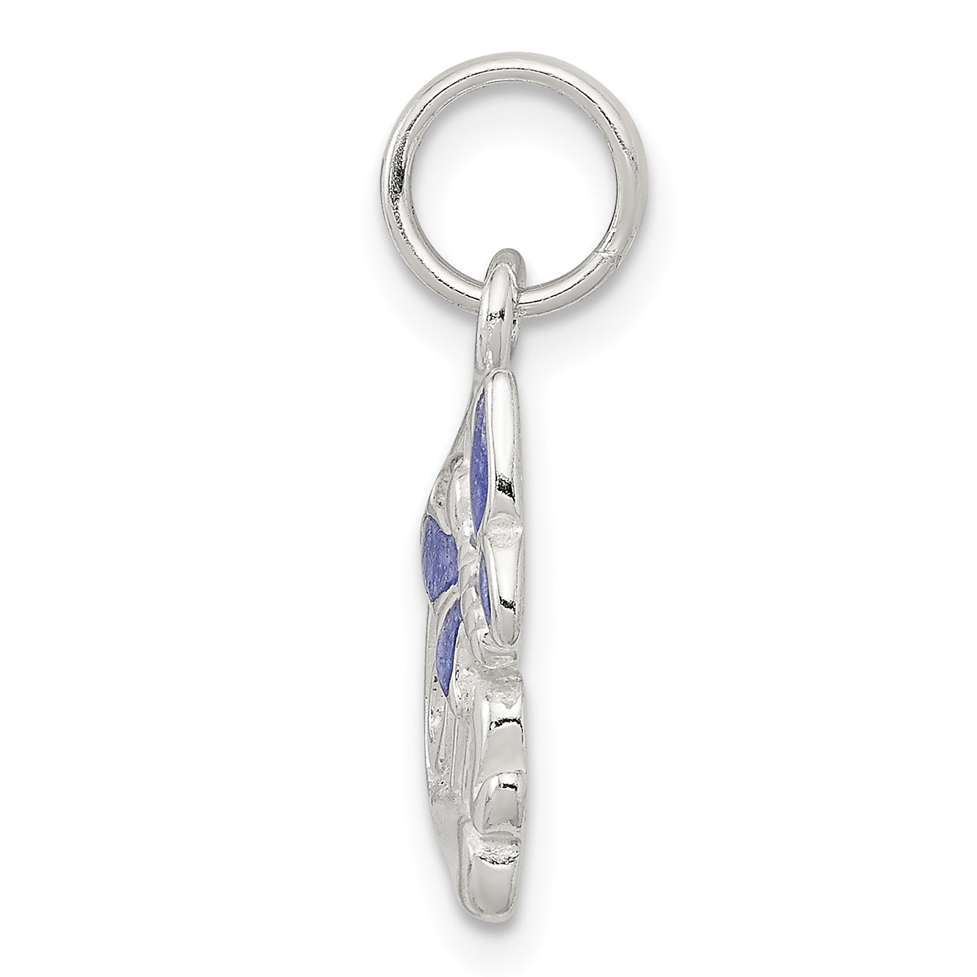Mom Butterfly Enameled Charm in Sterling Silver