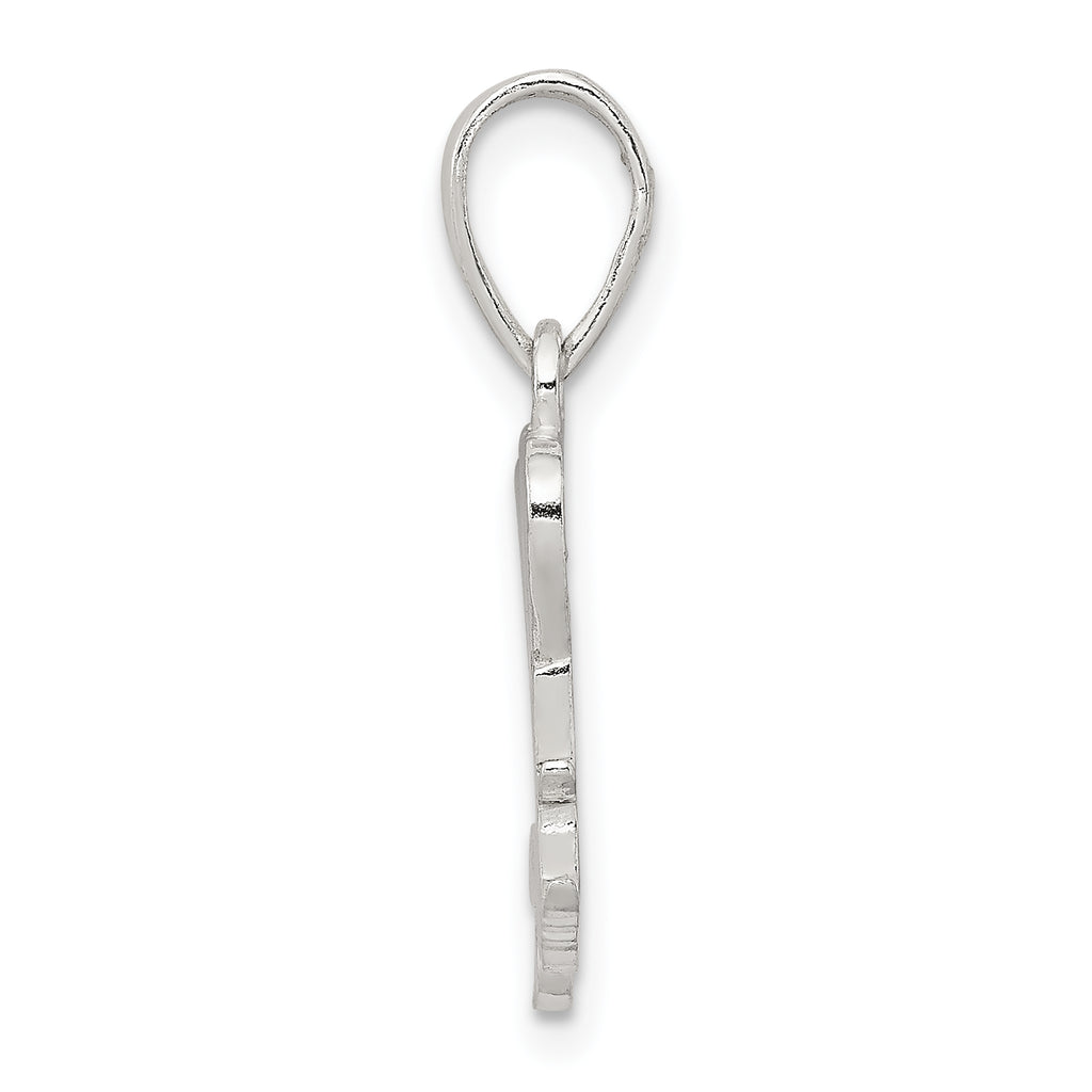 Sterling Silver 925 We Love You Mom Pendant with Polished Finish