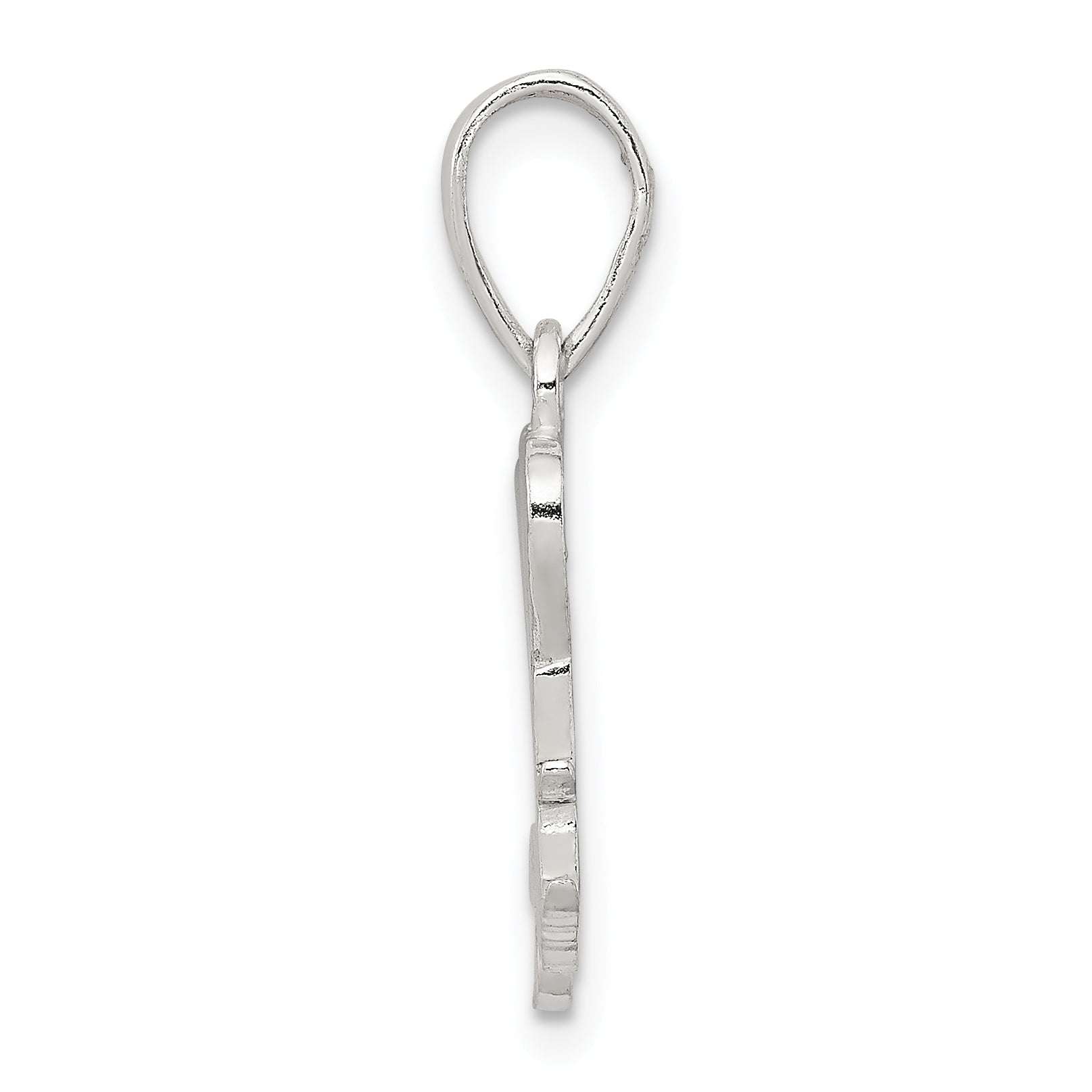 Sterling Silver 925 We Love You Mom Pendant with Polished Finish