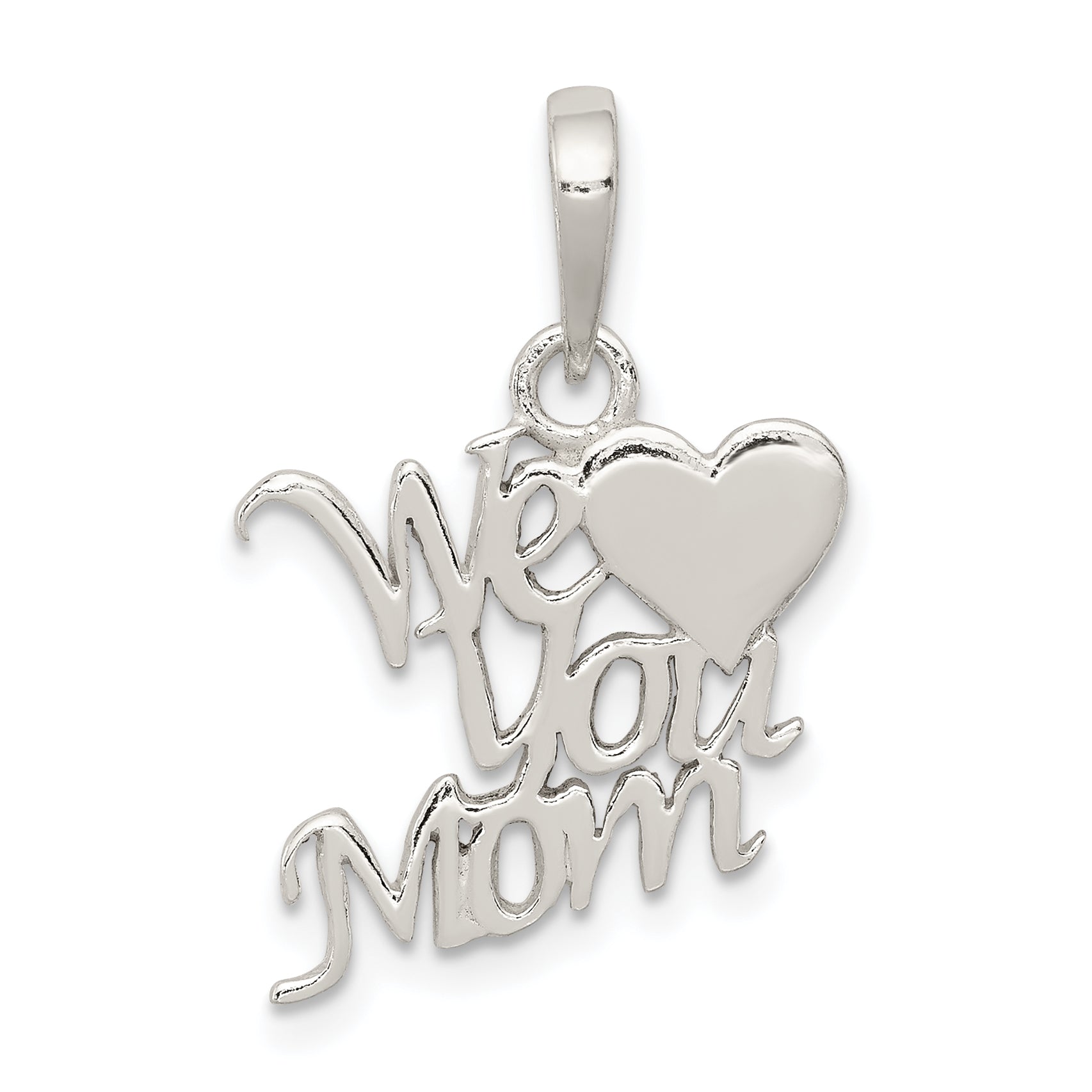 Sterling Silver Polished We Love You Mom Pendant Main image