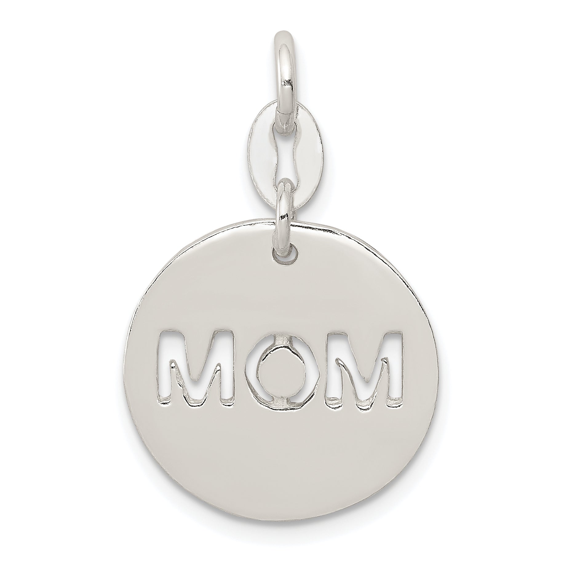 Sterling Silver Polished Circle Mom Charm Main image