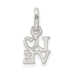 Sterling Silver 925 Love Charm with Polished Anti-Tarnish Finish