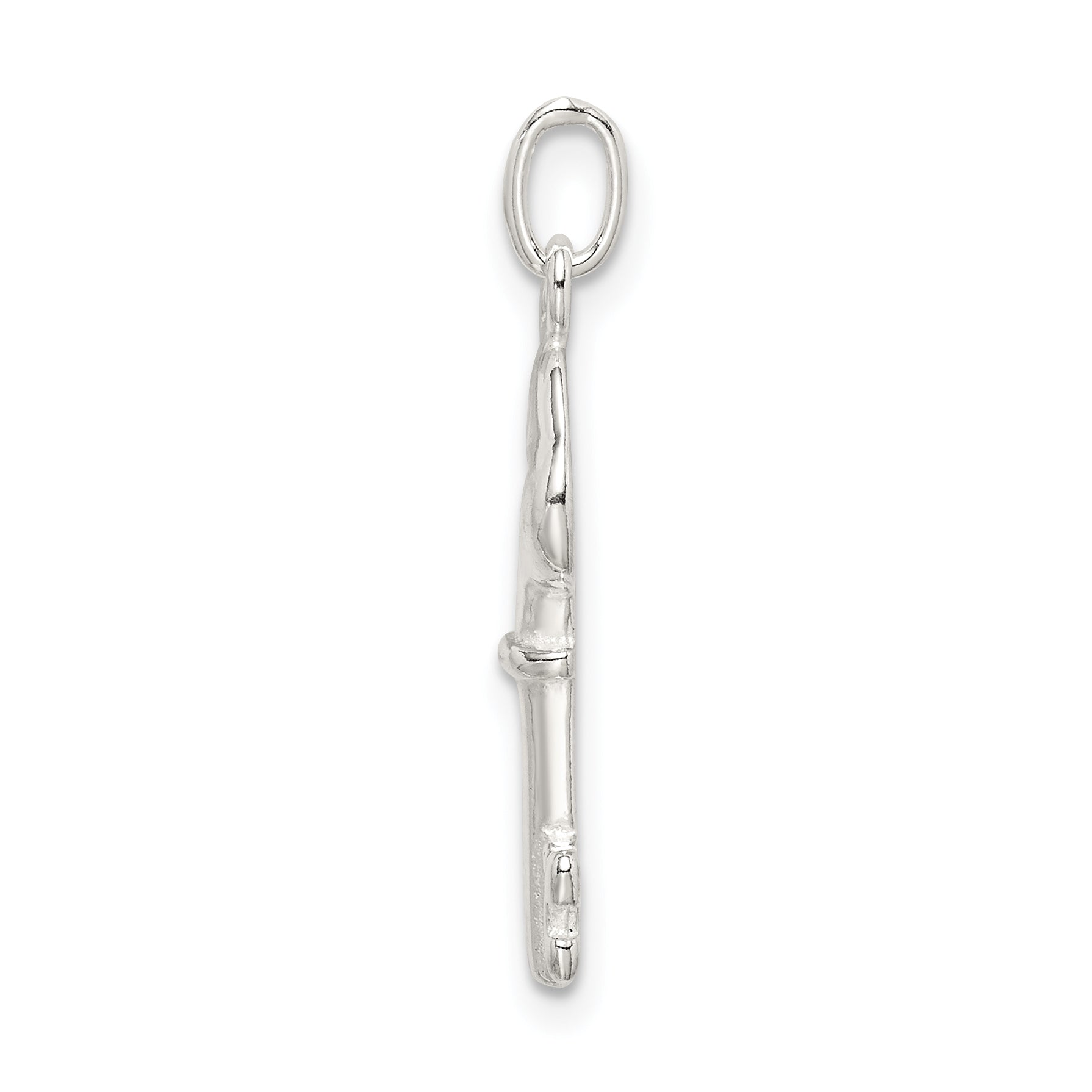 Sophia Jewelers 925 Sterling Silver Polished Key Charm with Anti-Tarnish Finish