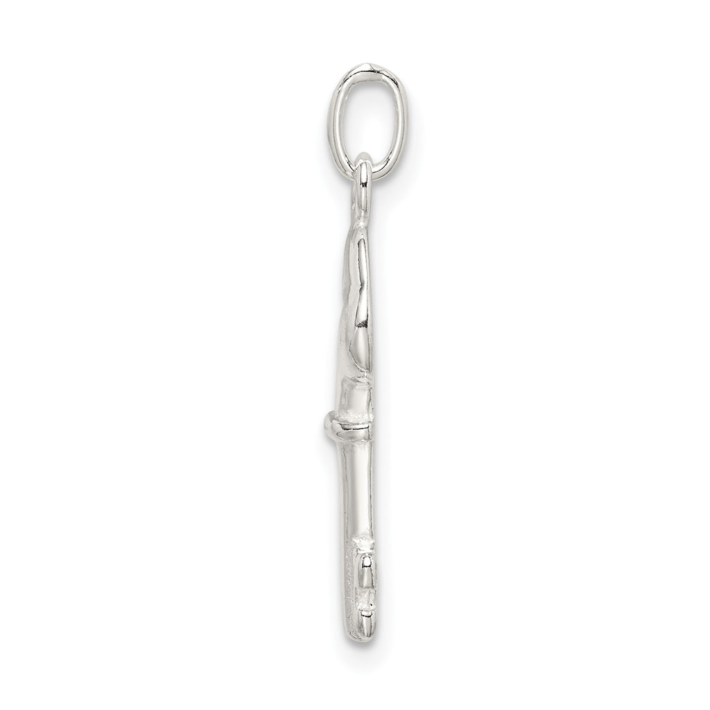 Sophia Jewelers 925 Sterling Silver Polished Key Charm with Anti-Tarnish Finish