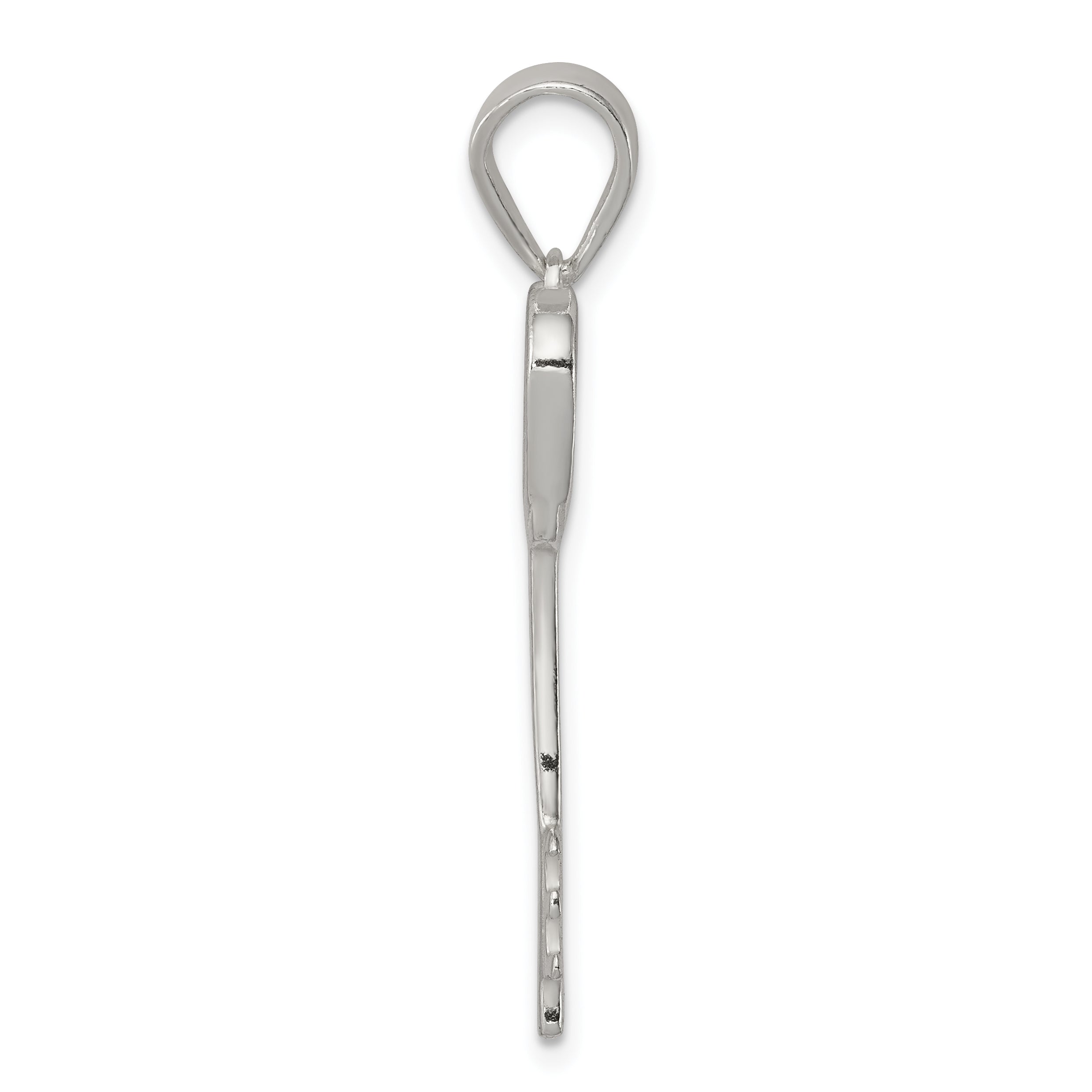 Sterling Silver 925 Polished Key Pendant with Anti-Tarnish Finish Secondary image