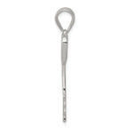 Sterling Silver 925 Polished Key Pendant with Anti-Tarnish Finish
