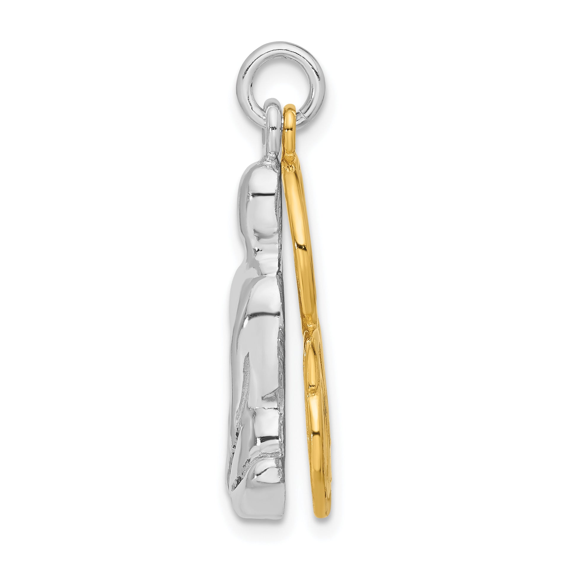 Sophia Jewelers 925 Sterling Silver Moveable Unisex Charm with Gold Tone